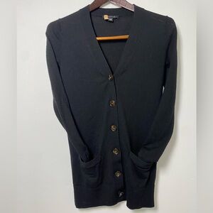 Ann Taylor Black Button-Up Cardigan (Size XXS)